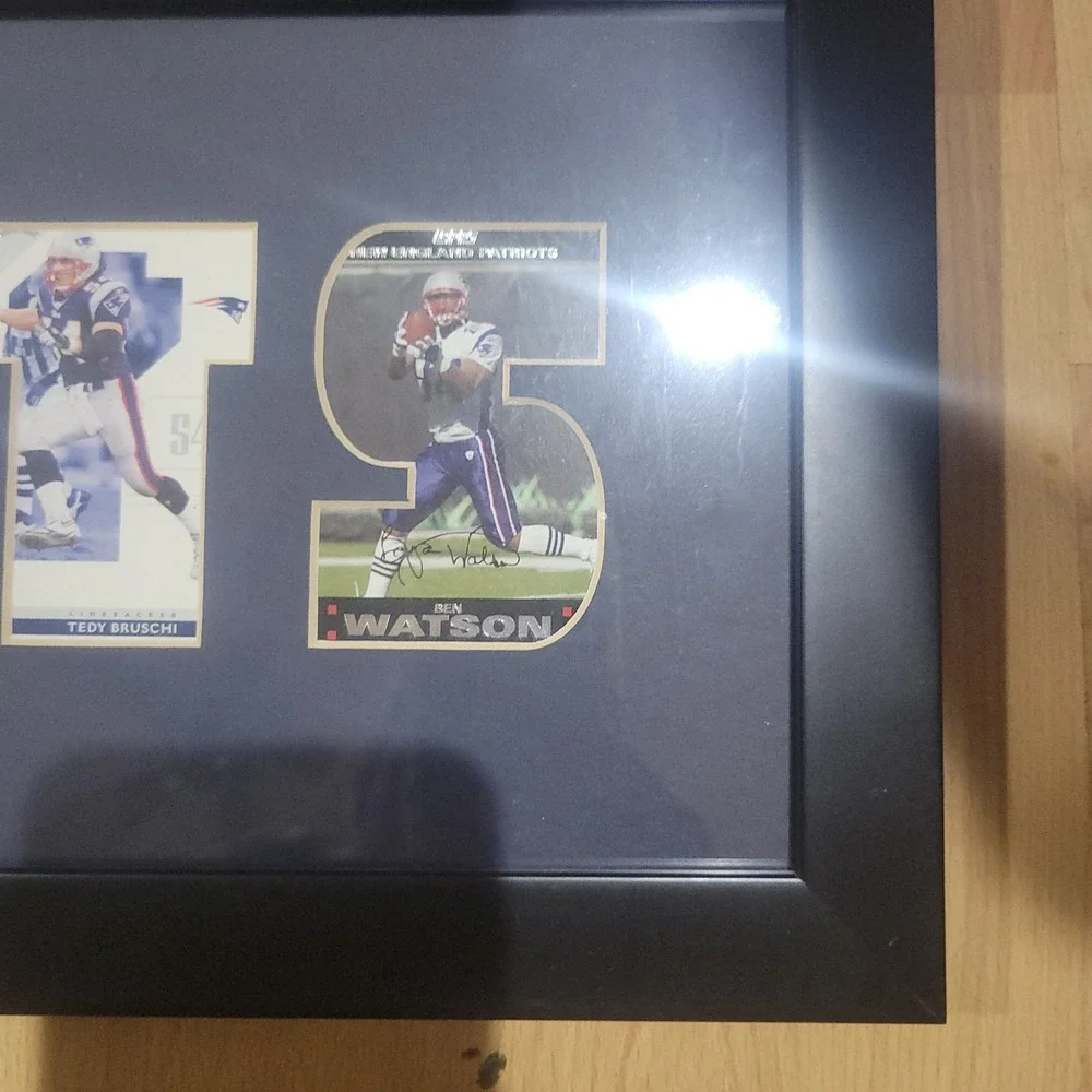 New England Patriots Cut Out Matted Framed Team Cards Tom Brady Sammy Morris Wes